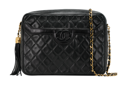 Vintage Tassel Crossbody, Lambskin, Black, 2443520(1991/94), AC, 2*